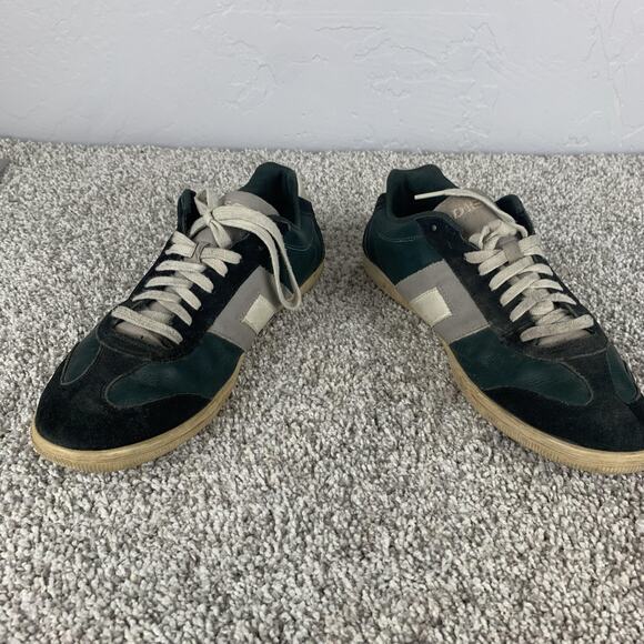 Vtg Y2K Diesel Sneakers Mens Size 12 Green Leather Suede Low Top Lace Up - Picture 1 of 14